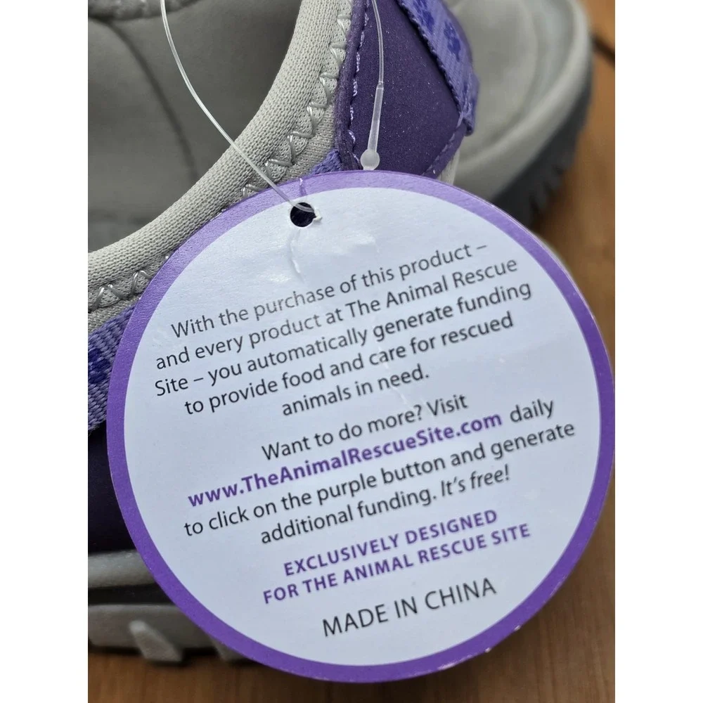Animal Rescue Site Womens Size 9‎ Purple Paw Print Water Sandals - Picture 6 of 7